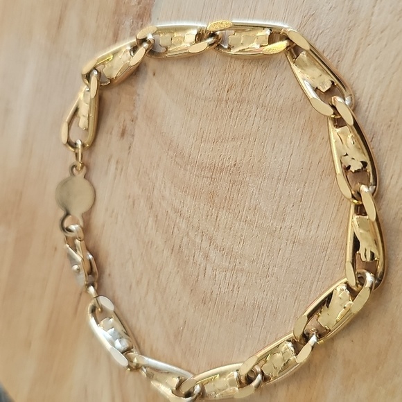 Austrian Crystal Gold Bracelet, Vintage 1950s Chain made in USA - Picture 3 of 7